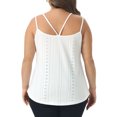 thumbnail image 3 of Agnes Orinda Plus Size Tank Tops for Women Eyelet Embroidery Sleeveless Spaghetti Strap Loose Fit Cami Tops 3X White, 3 of 5
