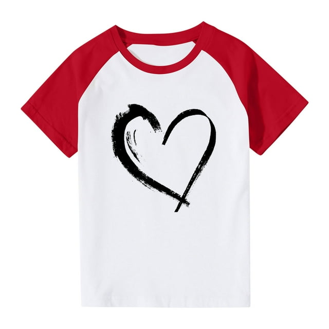 Mode Mignonne pour Garçons Tout-Petits, Col Rond Imprimé, Manches Courtes