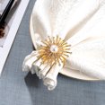 thumbnail image 2 of RV De servilletas de estilo europeo con hebilla de girasol, decoración de tela de servilleta de Metal, anillo de hocico para comedor de boda Rojo Verde, 2 of 5