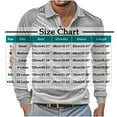 thumbnail image 2 of Handshe Men's Long Sleeve Vintage Shirt, Breathable Casual Solid Color Half-Button Button-Down Collar Shirt for Men, Retro Style Everyday Casual Wear,Plus Size, 2 of 8