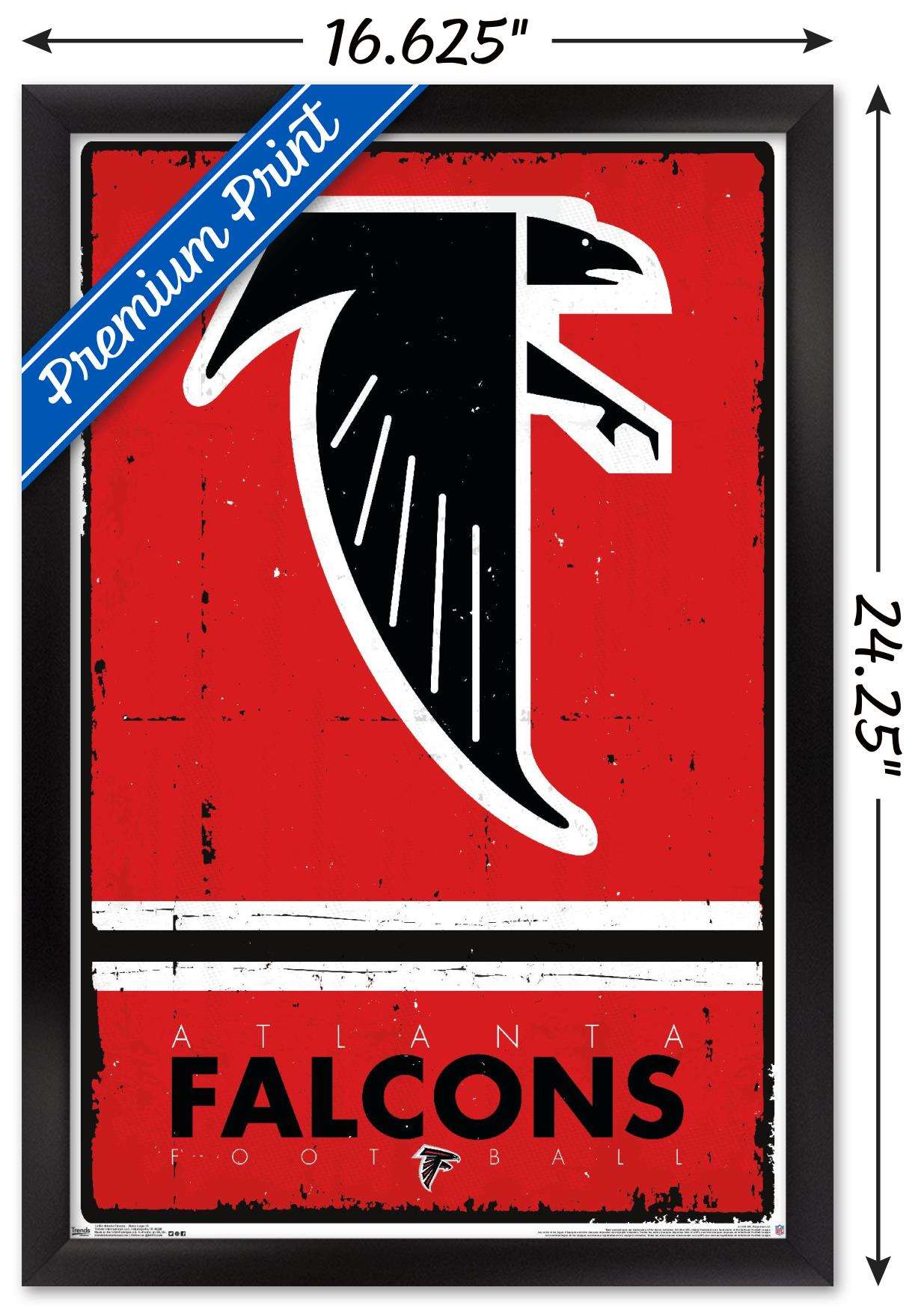 NFL Atlanta Falcons - Retro Logo 15 Wall Poster, 14.725" x 22.375", Framed