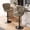 Dark Khaki, variant on Modern Bar Stools Set of 2, Adjustable Faux Leather Upholstered Swivel Bar Stools, Counter Bar Chairs with Back for Kitchen Island, Khaki