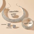 thumbnail image 4 of Fiaya Women Crystal Rhinestone Jewelry Set, Necklace Bracelet Ring Earrings Set of 5, Jewelry Accessories for Women Anniversary Wedding Party Gift (Silver-5Rows), 4 of 6