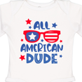 thumbnail image 4 of Inktastic 4th of July All American Dude with Red and Blue Glasses Boys Long Sleeve Baby Bodysuit, 4 of 5