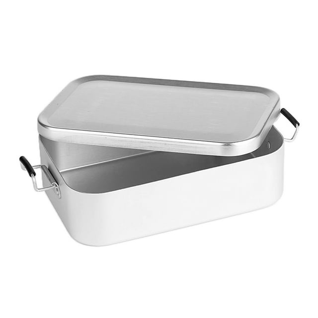 Contenedor de comida portátil de cena del Almuerzo de Aluminio con hebilla Sunnimix 800ml Plata