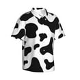 thumbnail image 2 of Cow Skin Men's 3d Print Casual Button Down Shirts, Novelty Hawaiian Short Sleeves S, 2 of 8