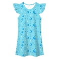 thumbnail image 4 of WAYUTE Girls Flutter Sleeve Dresses Moon Star Print A Line Dress Nightgown for Toddler Kids Summer Soft Breathable Home Outfit Casual Holiday,Sky Blue,Size 4-5 Y, 4 of 4