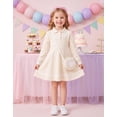 thumbnail image 2 of Aideaone Toddler Girls Long Sleeve Polo Dress with Matching Heart Crossbody Bag 2T-7T, 2 of 7