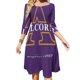 thumbnail image 1 of Vestido acampanado con nudo en forma de corazón de la Universidad Estatal de Alcorn Diseño de moda Vestido holgado de talla grande Liga deportiva de la Universidad Estatal de Alcorn, 1 of 6