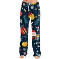 thumbnail image 2 of Trgacdwlo Christmas Pajama Pants for Women Christmas Tree Graphics Drawstring Women's Sleep Pants Xmas Comfy Wide Leg Women's Pajama Bottoms Home Wear, 2 of 4