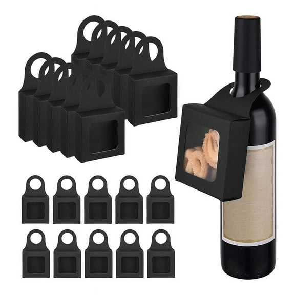 Wine Bottle Box with Window, 30 Pcs  Box,Wine Boxes Favor Box Charcuterie Box Soap Packaging Box for Gift Black