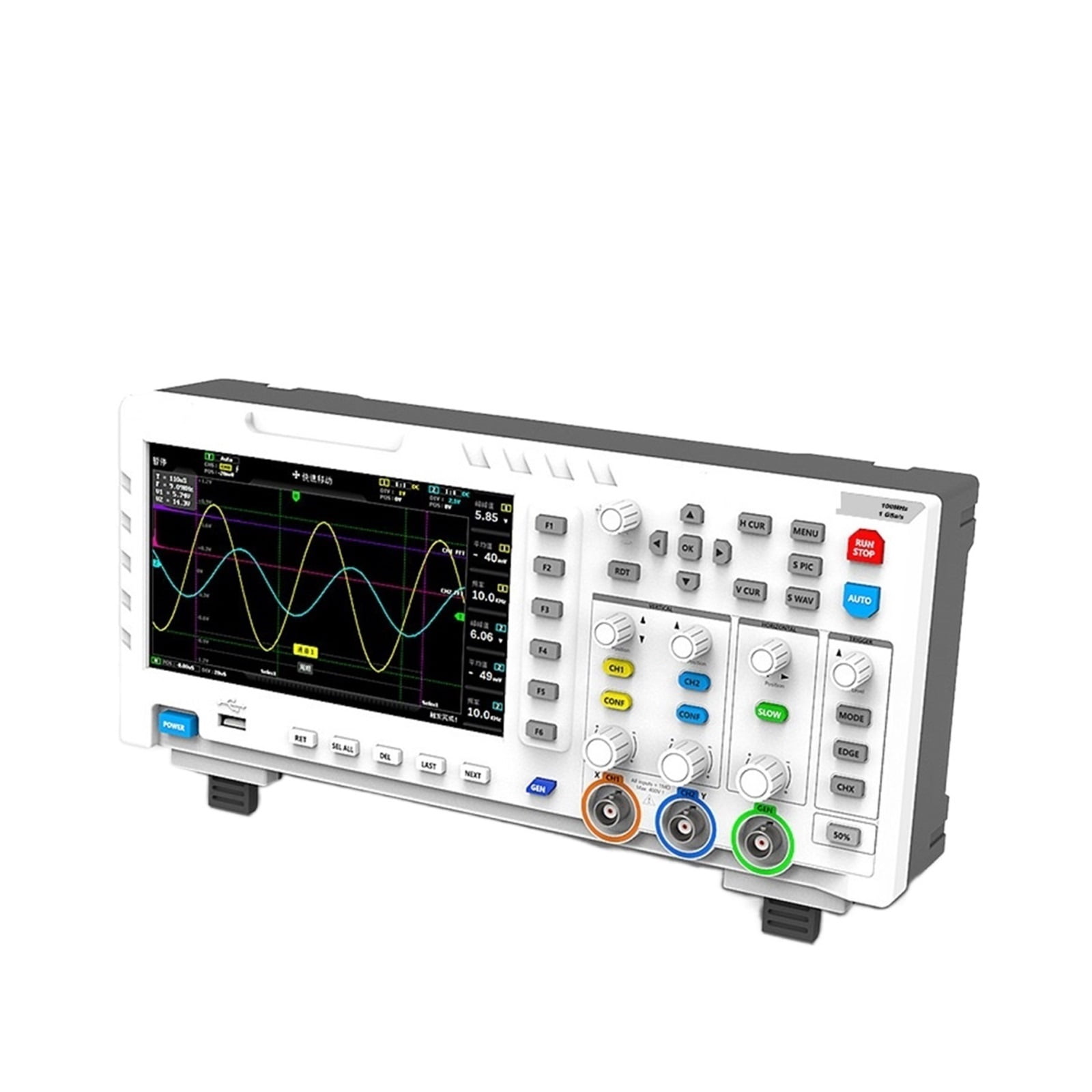 1014D Desktop Oscilloscope 100MHZ*2 1GS/s 2 In 1 Dual Channel Digital Oscilloscope 10MHZ Signal Generator ,Professional Designed