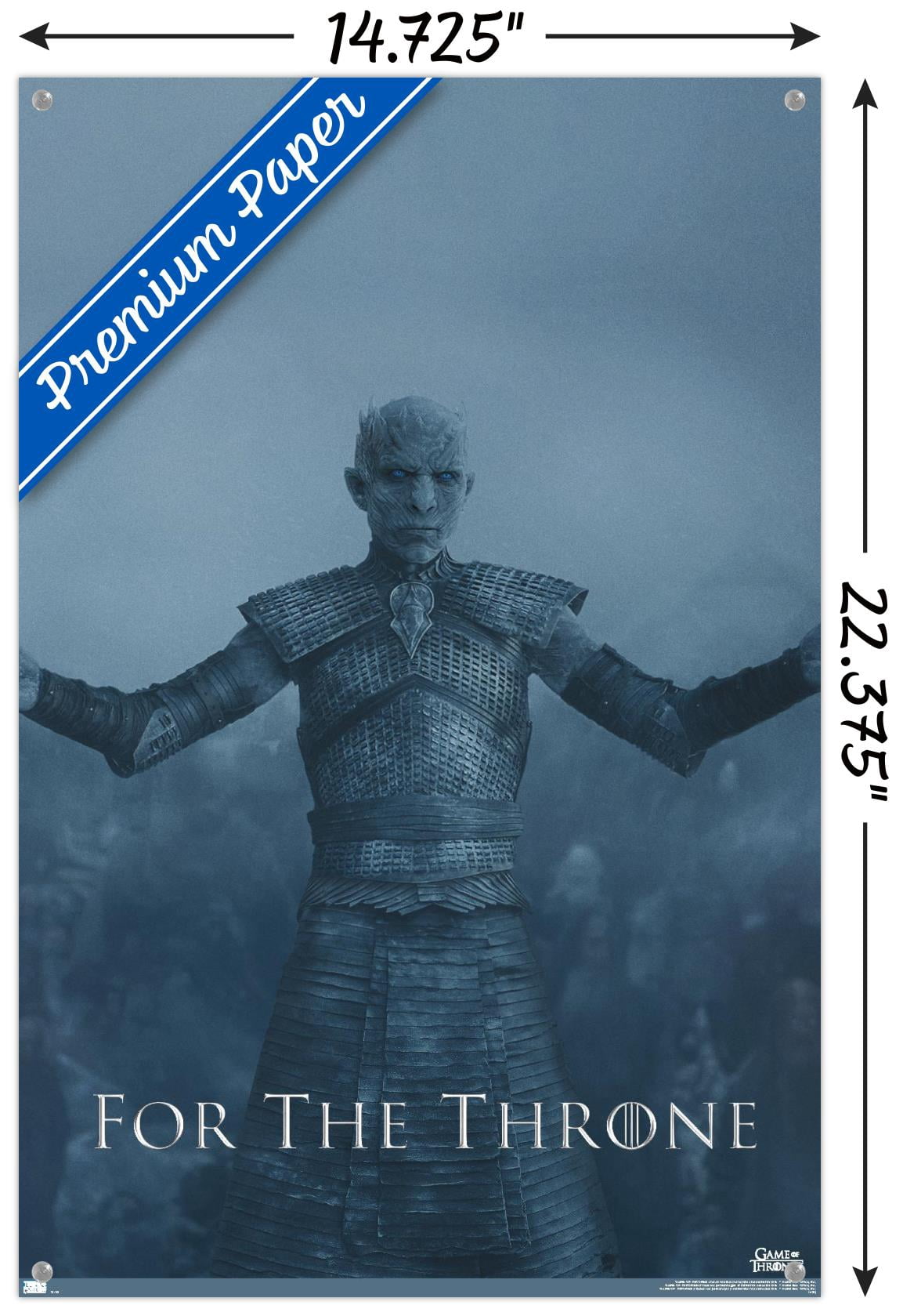 Game of Thrones - The Night King Wall Poster with Pushpins, 14.725" x 22.375"