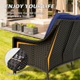thumbnail image 4 of EAGLE PEAK Azure Bay Patio Wicker Outdoor 3 Seater Sofa,Patio Rattan Couch with Cushions Deep Seat Blue Cushions, 4 of 9