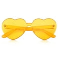 thumbnail image 2 of grinderPUNCH Womens Heart Yellow Color Tone Monoblock Sunglasses Polycarbonate Lenses with UV400 Protection, 2 of 5