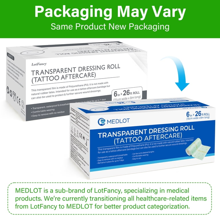 waterproof dressing for tattoos Tattoo Aftercare Bandage Roll(6 in x11 yd),Tattoo Wound Healing Wrap,Clear Tattoo Film Dressing,Adhesive Patches Tattoo Ink & Skin Protection,Tattoo Second Skin,Tattoo Cover Up Tape : Beauty & Personal Care Tattoo Aftercare Waterproof Adhesive Bandages,
