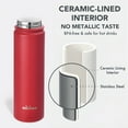 thumbnail image 5 of Mininoo 24 oz Insulated Stainless Steel Water Bottle with Straw Lid, Ceramic-Lined, BPA-Free, Red, 5 of 7