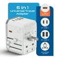 thumbnail image 3 of Ceptics 6-in-1 Universal Travel Adapter with USB-C and USB-A Ports, 45W for Global Use (UP-45KU-WH), 3 of 9
