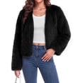 thumbnail image 4 of Sundazz Women's Winter Faux Fur Coats Cropped Fuzzy Jacket Warm Open Front Outerwear Fashion Clothing, 4 of 9