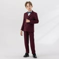 thumbnail image 5 of Odeerbi 1-14 Years Toddler Boys Suits Tuxedo Set Dress Shirt Dress Pants Blazer Jacket Waistcoat Bow Sets Formal Suit Set Wedding Party Outfit Toddler Boys Clothes, 5 of 9