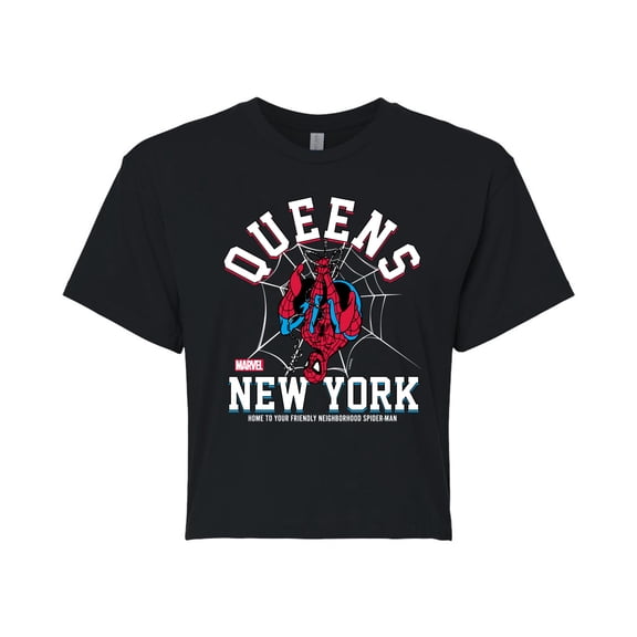 Marvel Spider-Man - Collegiate - Juniors Cropped Graphic T-Shirt