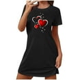 thumbnail image 2 of VgaVtl Black Womens Plus Size Sleep Shirts Short Sleeve Women's Sleepwear Valentines Day Print Funny Breathable Nightgowns, 2 of 3