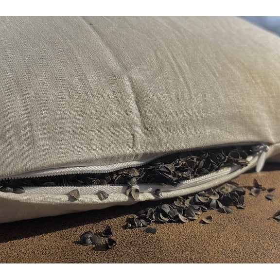 Orimono Elegance Organic Buckwheat Pillow Queen Size 20x30 with Pillowcase – Design for Cooling Sleep, Neck Support, and Comfort for All Sleep Positions