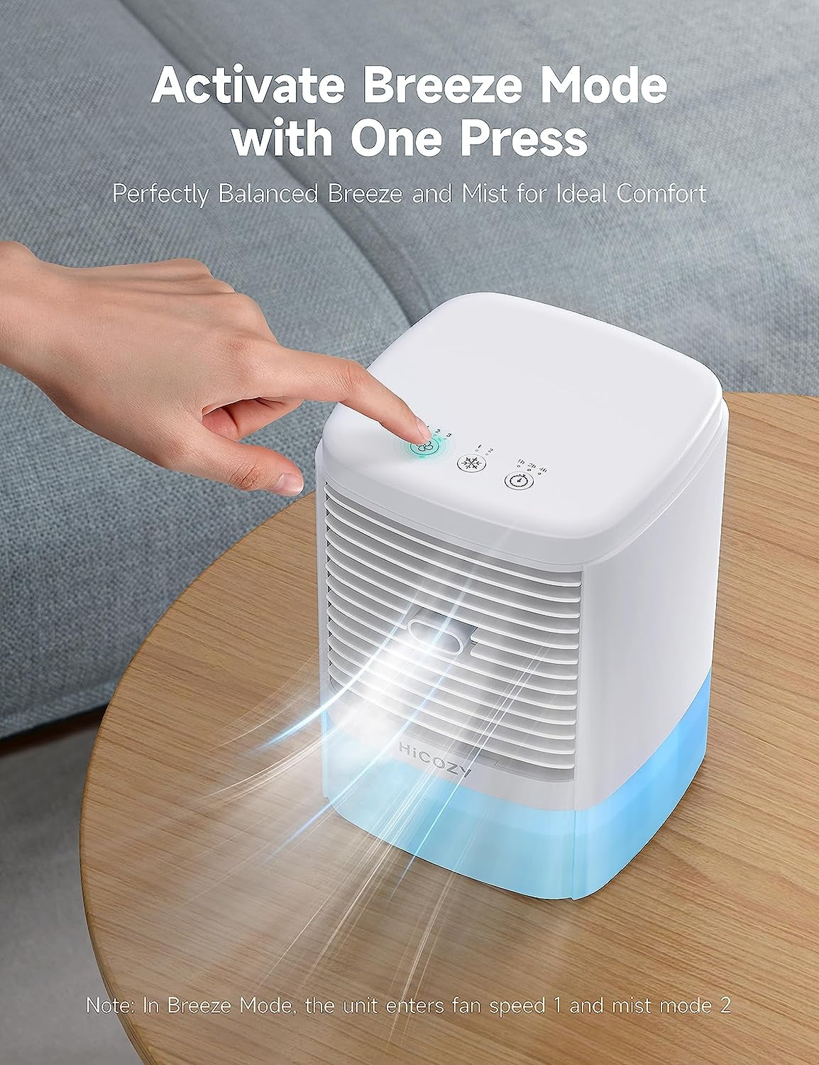 Air Cooler Portable, Personal Evaporative Air Cooling Fan, Mini Desktop Air Conditioner Fan Humidifier 23 oz