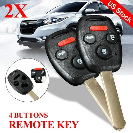 Honda Keyless Remote Programming Instructions - 2pcs Keyless Entry Remote Key Fob Replacement Shell Case Uncut Blade For 2008-2011 Honda Accord 4 Buttons