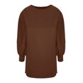 thumbnail image 5 of Kaemgyyd Oversized Dresses for Women Casual Solid Puff Long Sleeve Loose Mini Dress 2025 Fall Fashion Crewneck Dress, 5 of 6