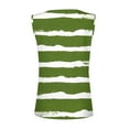 thumbnail image 2 of CLOISE Womens Tank Tops Loose Green Summer V Neck Comfy Casual T Shirts Fashion Sleeveless Striped Multi-colored Hollow Breathable Soft Blouse XL, 2 of 5