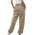 thumbnail image 3 of YDKZYMD Womens Sweatpants Short Beige Casual Drawstring Jogger Pants Elastic Waist Tie Dye Women's Sweatpants with Pockets and Straight Legs Cinch Bottom with Pockets Solid Color Baggy Pants, 3 of 6