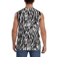 thumbnail image 4 of Lsque Zebra Print Men's Cotton Blend Sleeveless Muscle Shirts (S-3XL)- Moisture Wicking, Odor Protection, UPF 30+,, 4 of 8