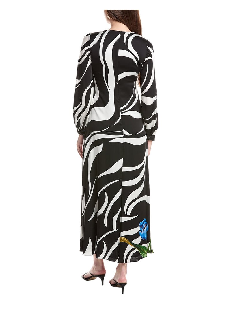black tahari dress Elie womens The Renata Silk-Blend Maxi Dress, 6, giving this black maxi