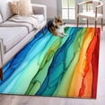 thumbnail image 5 of Area Rug 48×72in, Colorful Marble Rainbow Wave Floor Carpet Living Room Rug, Abstract Geometric Modern Art Non-Slip Welcome Mat Indoor Rugs for Bedroom Dining Room, 5 of 9