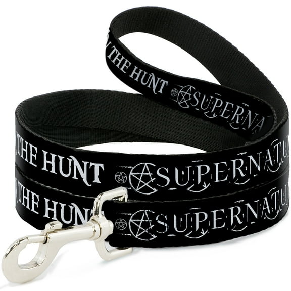 Supernatural Pet Leash, Dog Leash, Supernatural Join The Hunt Icons Logo Pentagrams Black White, 4 Feet Long 0.5 Inch Wide