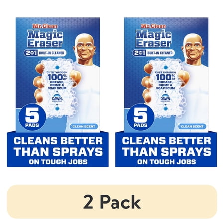 (2 pack) Mr. Clean Magic Eraser Ultra Foamy All Purpose Cleaner, Degreaser, Foaming Sponge, 5ct