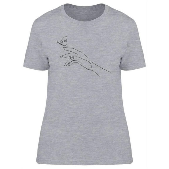 Butterfly Sitting On Female Hand T-Shirt Women -Image by Shutterstock, Female Medium