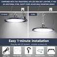 thumbnail image 4 of 4Pack LED High Bay Light,200W,34,000LM, 5000K Daylight UFO High Bay LED Shop Lights with U Bracket, IP65 Waterproof Lamp, 70000+ Hours Lifetime, Garage Lighting for Workshop Warehouse Factory Barn, 4 of 8