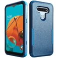 thumbnail image 1 of Compatible avec LG Stylo 6 Cas, Tout le Corps 3 en 1 Hybride Mince Couverture Rigide en Caoutchouc Souple Silicone Robuste Antichoc Coque de Protection Téléphone Housse pour LG Stylo 6 2020-Bleu Foncé, 1 of 6