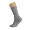 thumbnail image 5 of Solid Cotton Cushion Crew Socks for Women and Men Gray 6 Pairs Size 10-13, 5 of 9