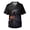 Black, variant on Men's Halloween Scrub Tops V-Neck Short Sleeve Bat Web Hand Lettering Print Medical Work Uniform with Chest Pocket Comfortable Pullover Tunic Black L