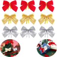thumbnail image 1 of CUITING Casewin 12Pcs Christmas Bows Ribbon Red Bow Christmas Tree Bows for Christmas Wreath  Party Decorations  Xmas Decor  DIY Craft  Wedding and Gift Gold, 1 of 9