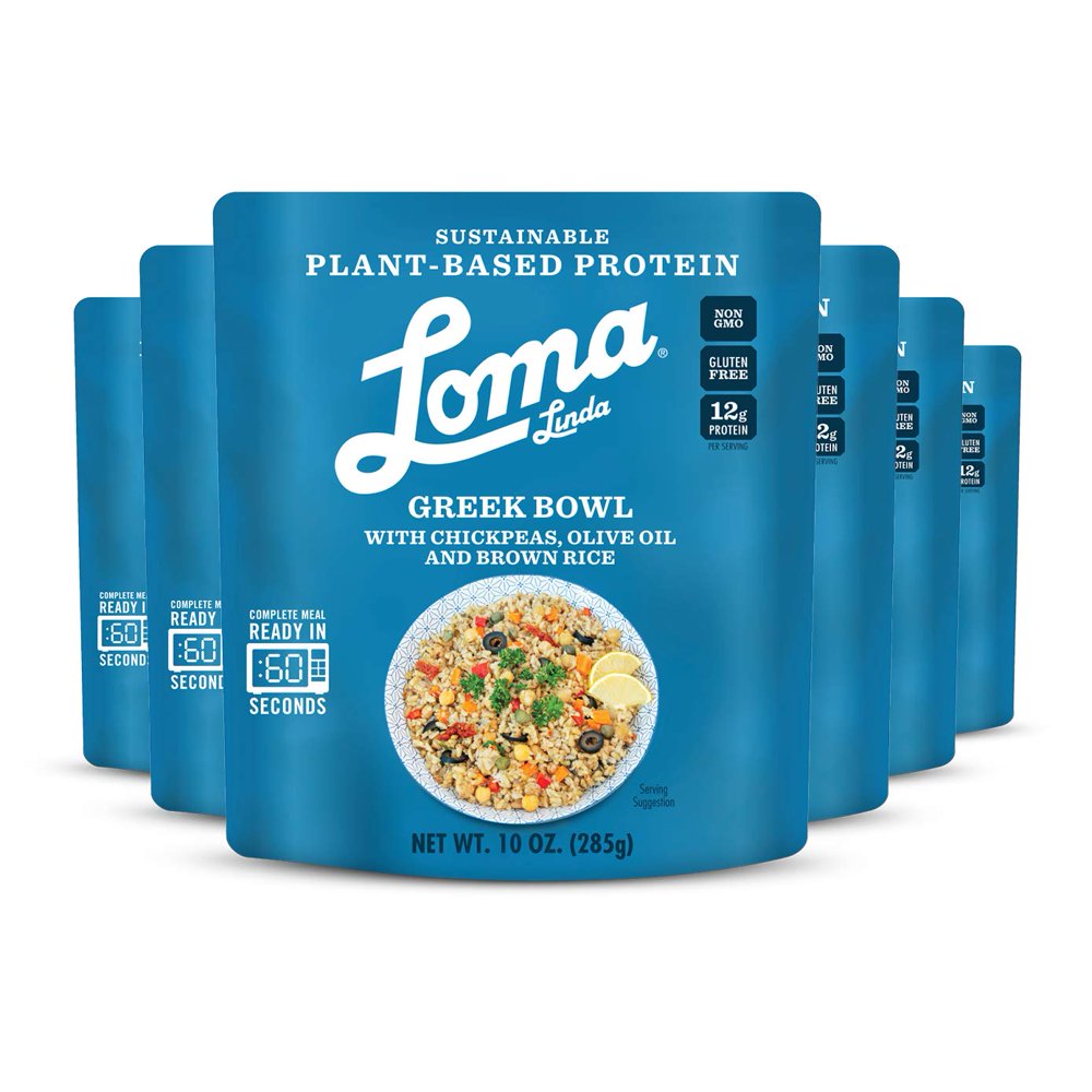 Loma Linda Greek Bowl (10oz. Pack of 6) Plant Based Complete Meal