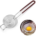 thumbnail image 1 of Separador de huevos de acero inoxidable 304 con mango largo, color marrón, 1 of 5