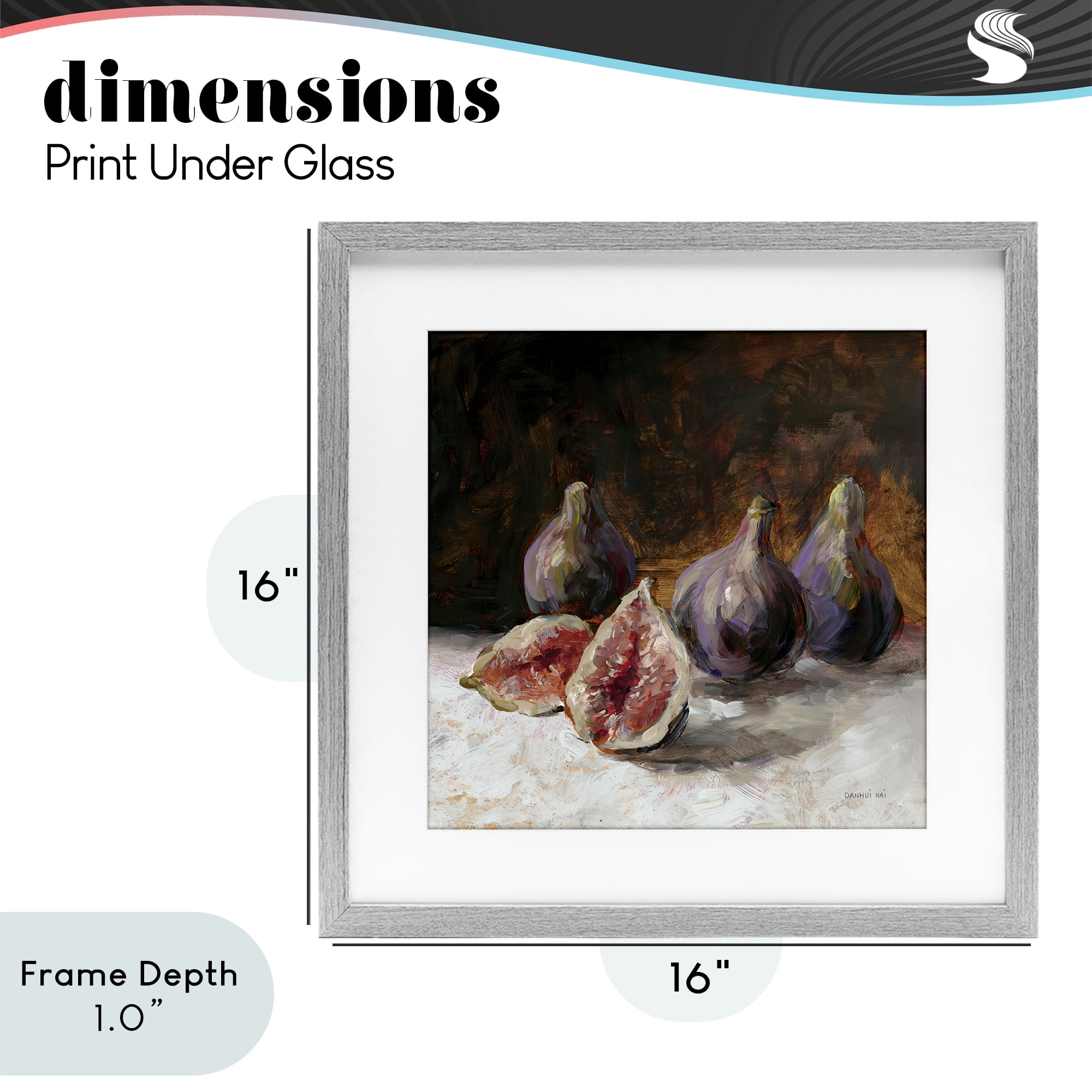 Stupell Industries Rustic Fig Still Life Gray Framed Print Under Glass, design by Danhui Nai