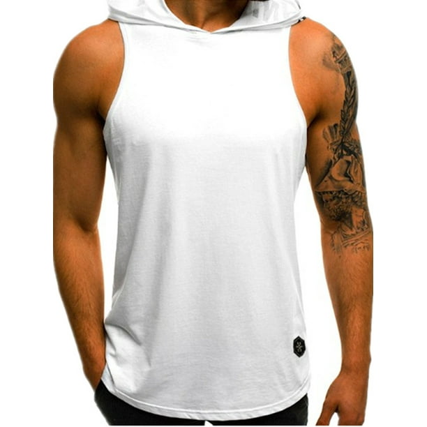 blik Forudsætning vaskepulver Avamo Sleeveless Gym Breathable Tank Top Hooded Vest T Shirt For Men Muscle  Hoodie Top Bodybuilding Men's Soft-Tech Training Sleeveless Hoodie -  Walmart.com