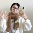 thumbnail image 3 of Red Cashmere Kintted Scarf for Women Winter Warm Neck Tie Small Skinny Scarves Lady Solid Long Korean Christmas Scarf For Women, 3 of 4