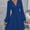 Blue, variant on Ruched Winter Dresses Fitted Cute Sexy Gown Long Sleeve Fit & Flare V-Neck Mini Holiday Dresses