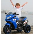 thumbnail image 2 of Anykoon 12V Kids  ride on  Electric motorcycle with three lighting wheels,Could play music, for Girls and Boys from 3 to 6 years Blue, 2 of 8
